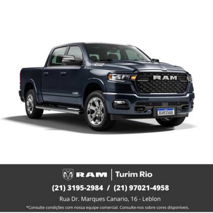 RAM 1500 3.0 HURRICANE 6 BITURBO GASOLINA BIG HORN CD 4X4 AUTOMÁTICO RAM 1500 3.0 HURRICANE 6 BITURBO GASOLINA BIG HORN CD 4X4 AUTOMÁTICO